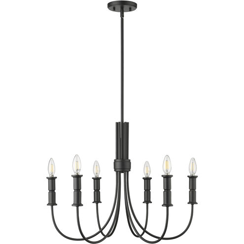 Potiss 6 Light 26 inch Matte Black Chandelier Ceiling Light